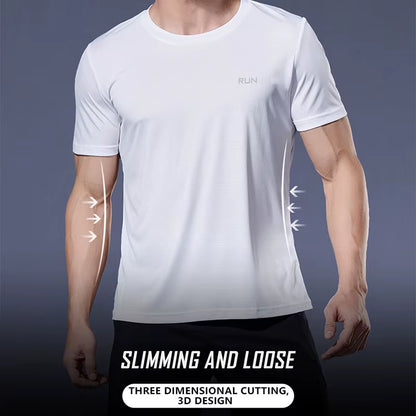 Polyester Sports Gym T Shirt Men Short Sleeve Dry Fit T-Shirt Lightweight Shirt Top Workout Fitness Training Running Shirt S-5XL