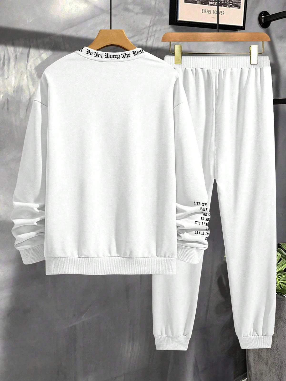 Manfinity Homme Men'S Letter Printed Sweatshirt and Drawstring Jogger Pants Set