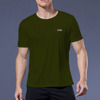 Polyester Sports Gym T Shirt Men Short Sleeve Dry Fit T-Shirt Lightweight Shirt Top Workout Fitness Training Running Shirt S-5XL